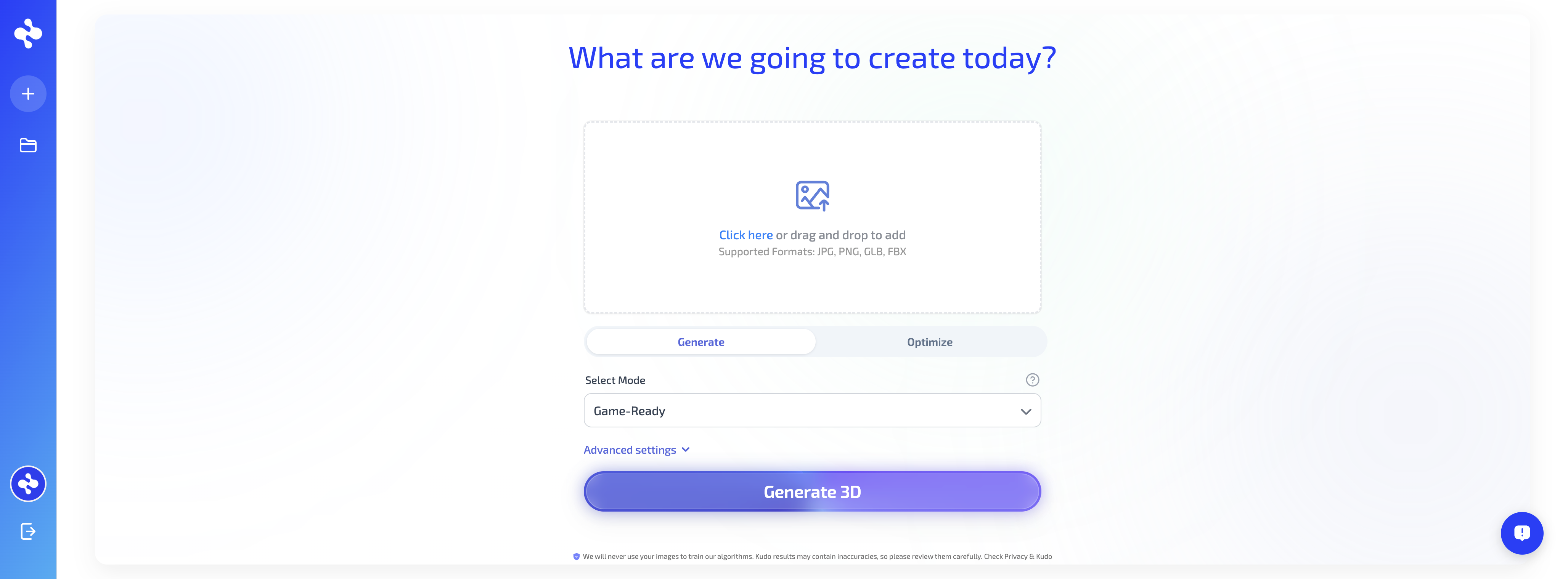Interfaz de Kudo Platform